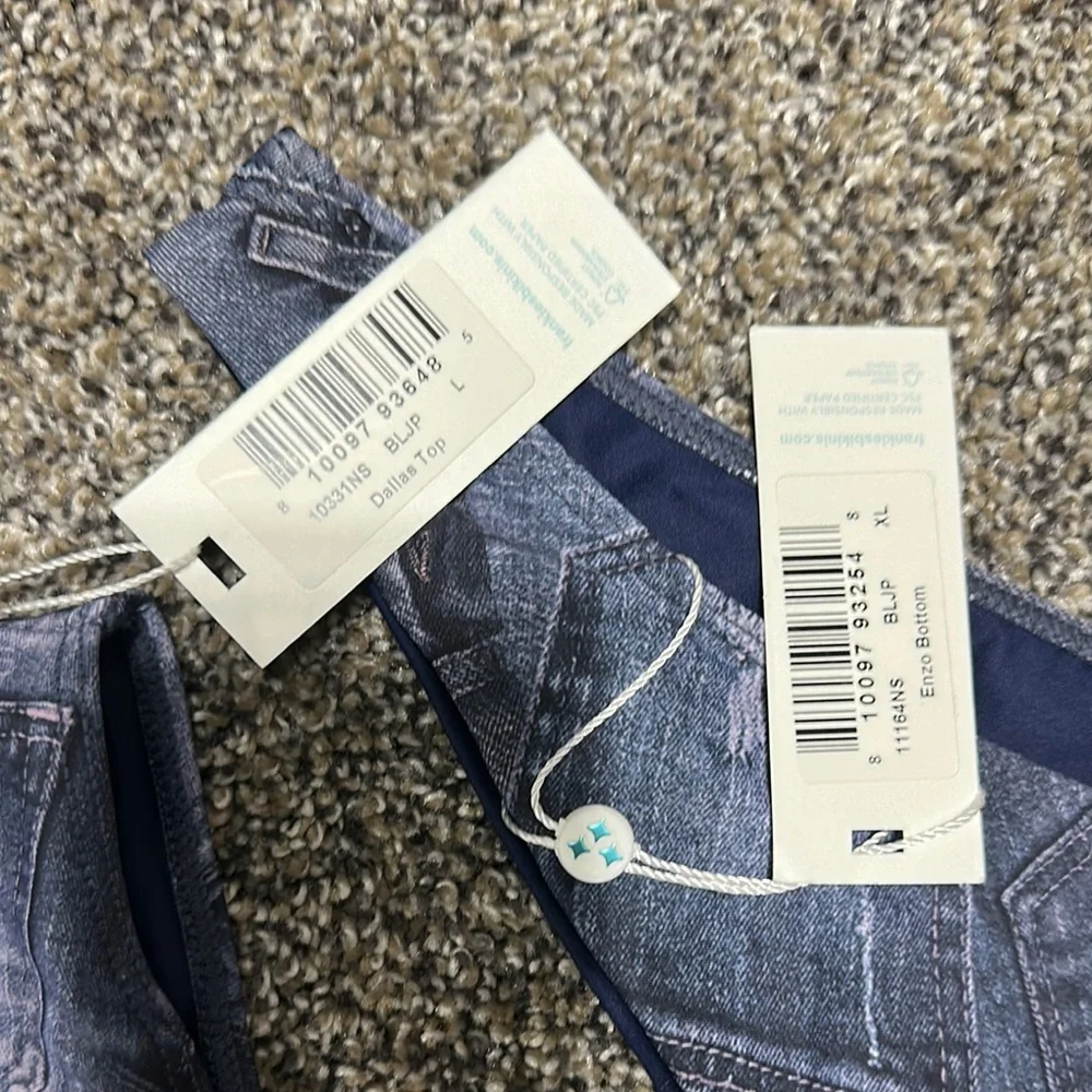 Frankie’s Bikinis Denim Print Bikini Set - Picture 2 of 2